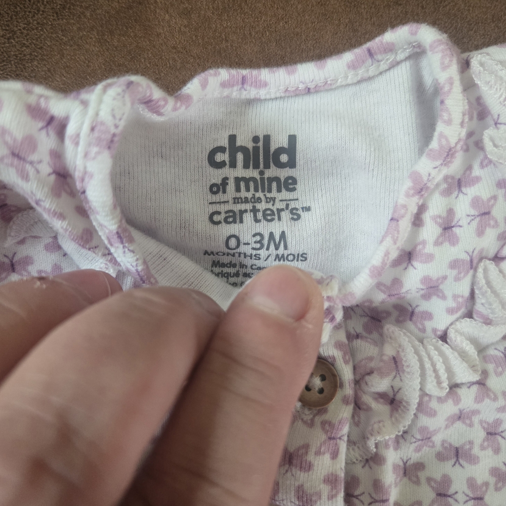 Carter's Purple and White Baby Pajama Set - Picture 4 of 4